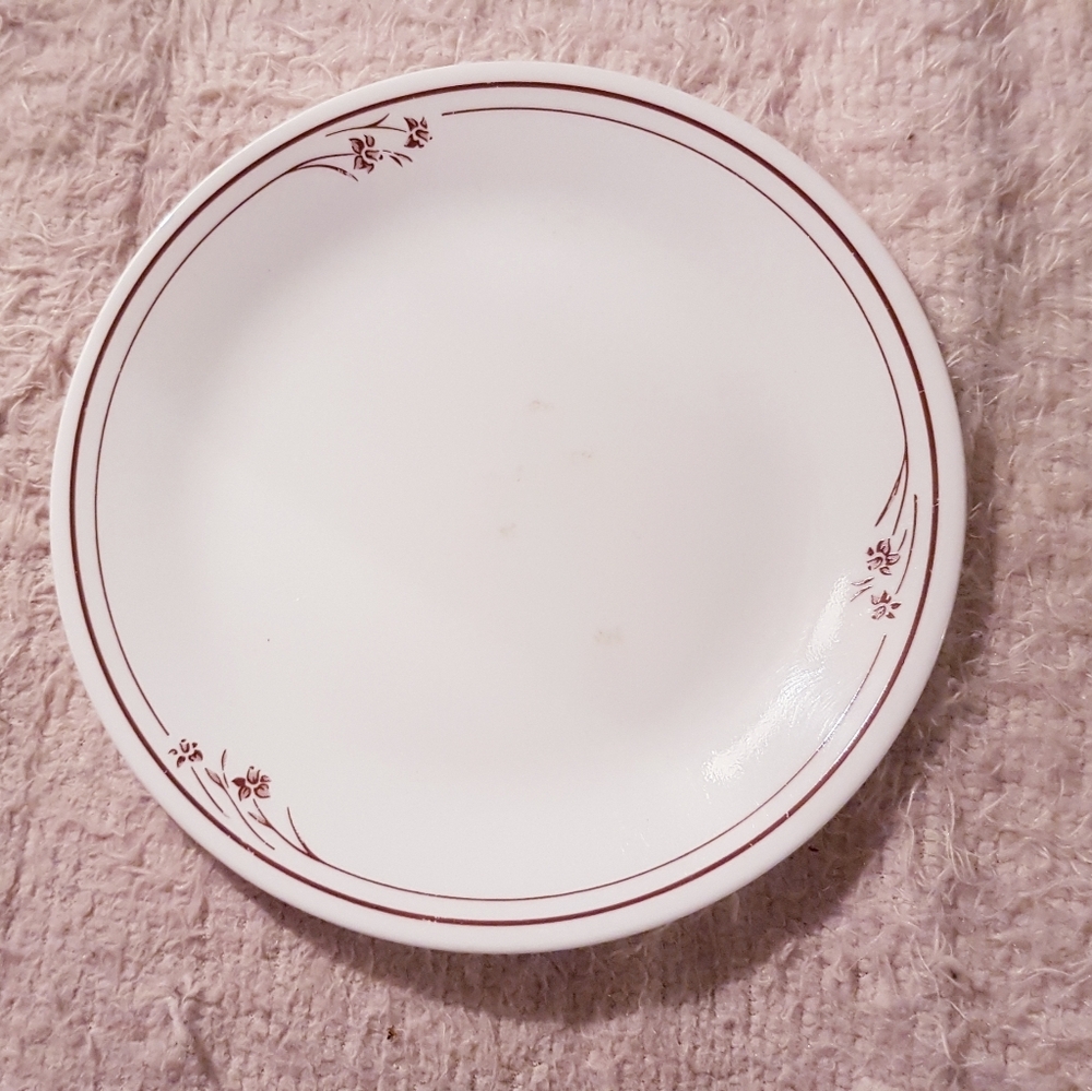 2013 Corelle Corning Melody Dinner Plate Vitrelle Brown Flower (1)